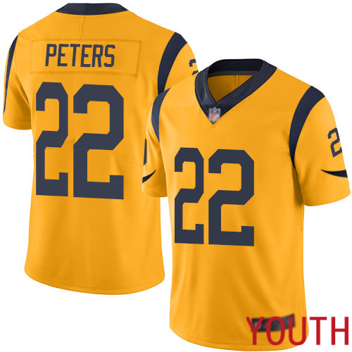 Los Angeles Rams Limited Gold Youth Marcus Peters Jersey NFL Football #22 Rush Vapor Untouchable->youth nfl jersey->Youth Jersey